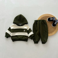 Load image into Gallery viewer, 2 Pieces Set Baby Kid Boys Striped Tops And Solid Color Pants Wholesale 240802334
