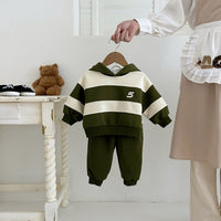 Load image into Gallery viewer, 2 Pieces Set Baby Kid Boys Striped Tops And Solid Color Pants Wholesale 240802334
