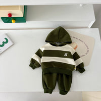Load image into Gallery viewer, 2 Pieces Set Baby Kid Boys Striped Tops And Solid Color Pants Wholesale 240802334
