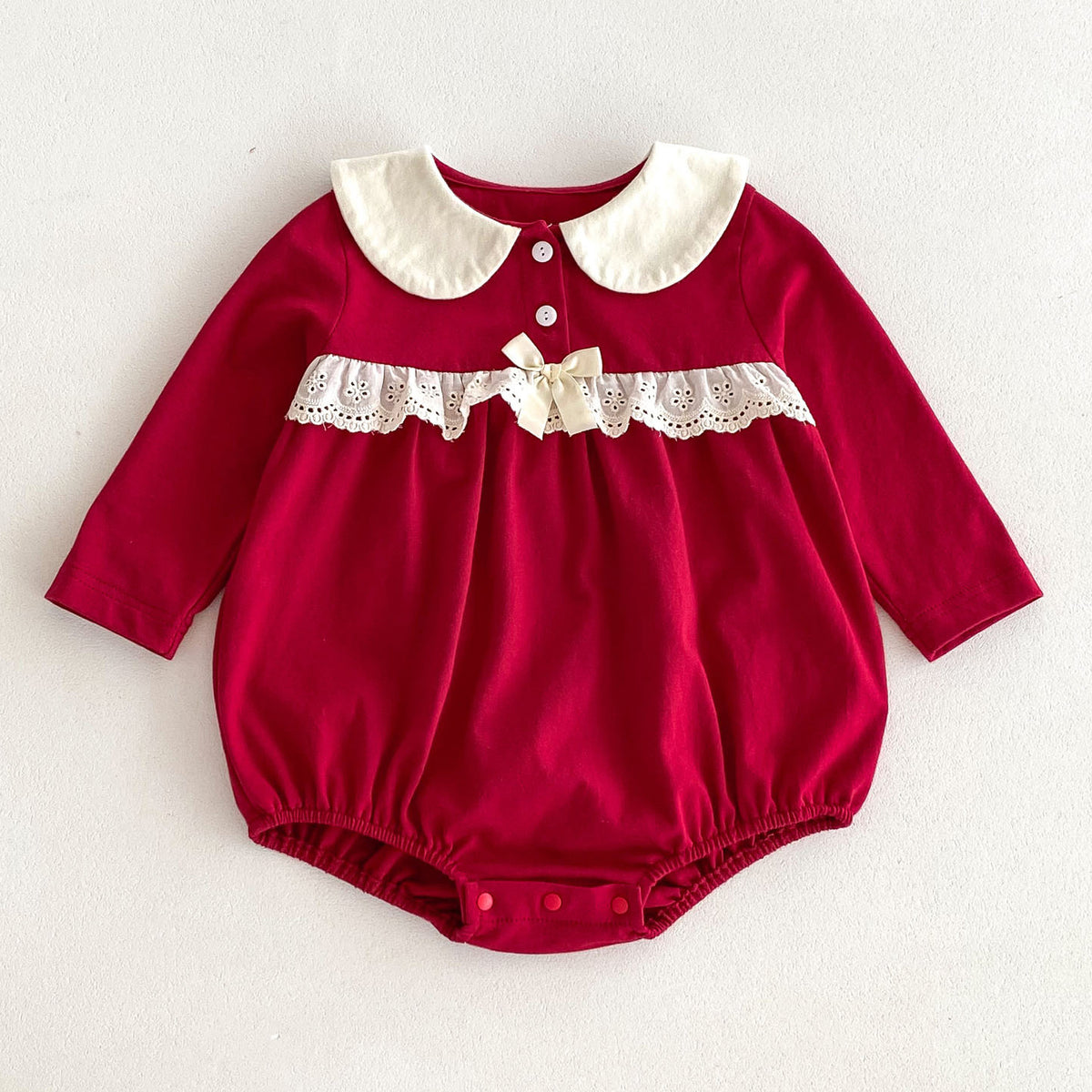 Baby Girls Solid Color Rompers Wholesale 240802336