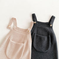 Load image into Gallery viewer, Baby Kid Girls Boys Solid Color Crochet Rompers Wholesale 240802341
