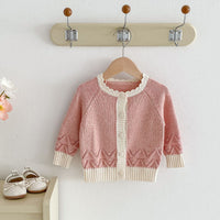 Load image into Gallery viewer, Baby Kid Girls Solid Color Crochet Cardigan Wholesale 240802353
