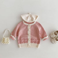 Load image into Gallery viewer, Baby Kid Girls Solid Color Crochet Cardigan Wholesale 240802353
