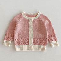 Load image into Gallery viewer, Baby Kid Girls Solid Color Crochet Cardigan Wholesale 240802353

