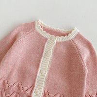 Load image into Gallery viewer, Baby Kid Girls Solid Color Crochet Cardigan Wholesale 240802353
