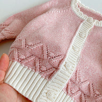 Load image into Gallery viewer, Baby Kid Girls Solid Color Crochet Cardigan Wholesale 240802353
