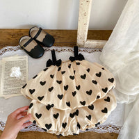 Load image into Gallery viewer, 2 Pieces Set Baby Kid Girls Love heart Bow Tank Tops And Shorts Wholesale 24080236
