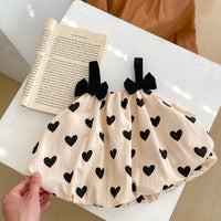 Load image into Gallery viewer, 2 Pieces Set Baby Kid Girls Love heart Bow Tank Tops And Shorts Wholesale 24080236
