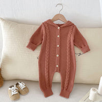 Load image into Gallery viewer, Baby Kid Girls Boys Solid Color Crochet Jumpsuits Wholesale 240802361
