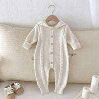 Load image into Gallery viewer, Baby Kid Girls Boys Solid Color Crochet Jumpsuits Wholesale 240802361
