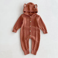 Load image into Gallery viewer, Baby Kid Girls Boys Solid Color Crochet Jumpsuits Wholesale 240802361
