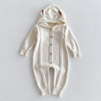 Load image into Gallery viewer, Baby Kid Girls Boys Solid Color Crochet Jumpsuits Wholesale 240802361
