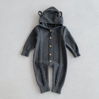 Load image into Gallery viewer, Baby Kid Girls Boys Solid Color Crochet Jumpsuits Wholesale 240802361
