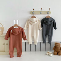 Load image into Gallery viewer, Baby Kid Girls Boys Solid Color Crochet Jumpsuits Wholesale 240802361
