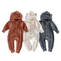 Load image into Gallery viewer, Baby Kid Girls Boys Solid Color Crochet Jumpsuits Wholesale 240802361
