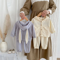 Load image into Gallery viewer, 2 Pieces Set Baby Kid Girls Boys Solid Color Jackets Outwears And Pants Wholesale 240802365
