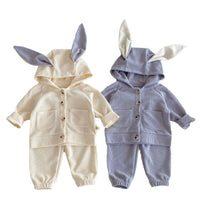 Load image into Gallery viewer, 2 Pieces Set Baby Kid Girls Boys Solid Color Jackets Outwears And Pants Wholesale 240802365
