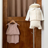 Load image into Gallery viewer, 2 Pieces Set Baby Kid Girls Solid Color Tank Tops And Shorts Wholesale 240802372
