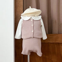 Load image into Gallery viewer, 2 Pieces Set Baby Kid Girls Solid Color Tank Tops And Shorts Wholesale 240802372
