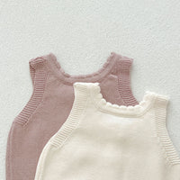 Load image into Gallery viewer, 2 Pieces Set Baby Kid Girls Solid Color Tank Tops And Shorts Wholesale 240802372
