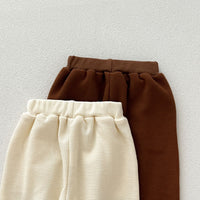 Load image into Gallery viewer, 2 Pieces Set Baby Kid Girls Boys Solid Color Cartoon Tops And Pants Wholesale 240802373
