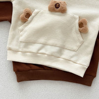 Load image into Gallery viewer, 2 Pieces Set Baby Kid Girls Boys Solid Color Cartoon Tops And Pants Wholesale 240802373
