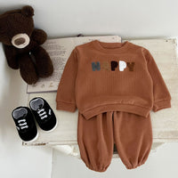 Load image into Gallery viewer, 2 Pieces Set Baby Kid Boys Letters Embroidered Tops And Pants Wholesale 240802377
