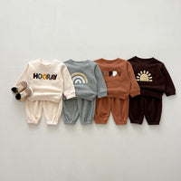 Load image into Gallery viewer, 2 Pieces Set Baby Kid Boys Letters Embroidered Tops And Pants Wholesale 240802377
