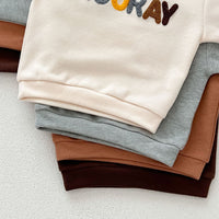 Load image into Gallery viewer, 2 Pieces Set Baby Kid Boys Letters Embroidered Tops And Pants Wholesale 240802377
