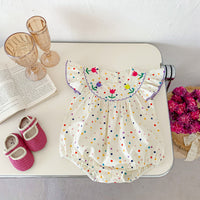 Load image into Gallery viewer, Baby Girls Flower Polka dots Rompers Wholesale 24080238

