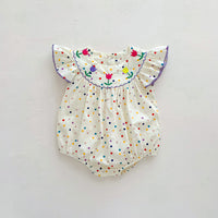 Load image into Gallery viewer, Baby Girls Flower Polka dots Rompers Wholesale 24080238
