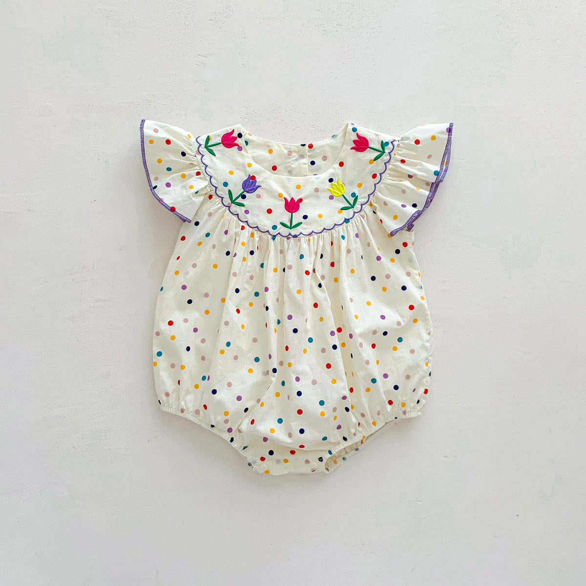 Baby Girls Flower Polka dots Rompers Wholesale 24080238