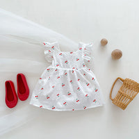 Load image into Gallery viewer, Baby Girls Fruit Embroidered Dresses Wholesale 24080240
