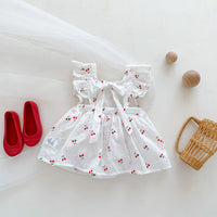 Load image into Gallery viewer, Baby Girls Fruit Embroidered Dresses Wholesale 24080240
