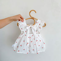 Load image into Gallery viewer, Baby Girls Fruit Embroidered Dresses Wholesale 24080240
