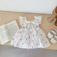 Load image into Gallery viewer, Baby Girls Fruit Embroidered Dresses Wholesale 24080240
