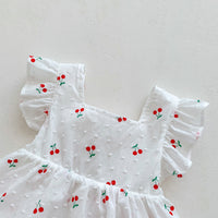 Load image into Gallery viewer, Baby Girls Fruit Embroidered Dresses Wholesale 24080240
