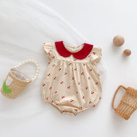 Load image into Gallery viewer, Baby Girls Color-blocking Fruit Rompers Wholesale 24080242
