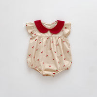 Load image into Gallery viewer, Baby Girls Color-blocking Fruit Rompers Wholesale 24080242
