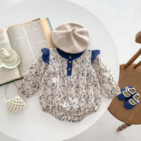 Load image into Gallery viewer, Baby Girls Flower Print Rompers Wholesale 24080253
