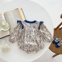 Load image into Gallery viewer, Baby Girls Flower Print Rompers Wholesale 24080253
