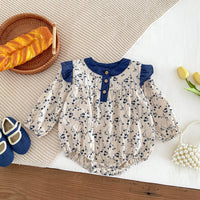 Load image into Gallery viewer, Baby Girls Flower Print Rompers Wholesale 24080253
