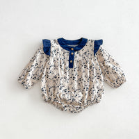 Load image into Gallery viewer, Baby Girls Flower Print Rompers Wholesale 24080253

