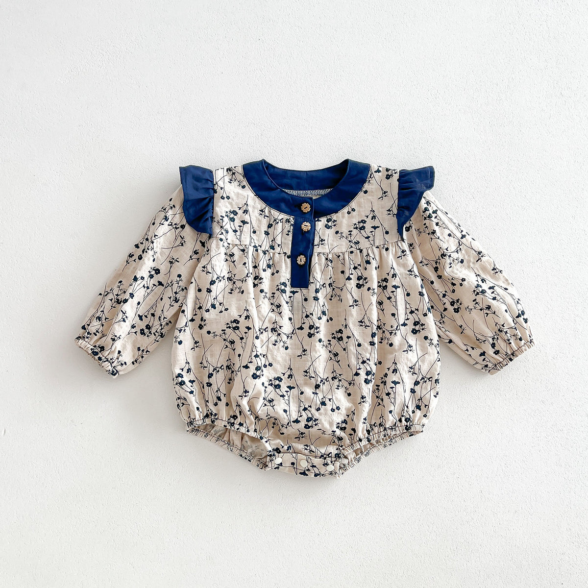 Baby Girls Flower Print Rompers Wholesale 24080253