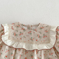 Load image into Gallery viewer, 2 Pieces Set Baby Girls Flower Print Rompers And Hats Wholesale 24080270
