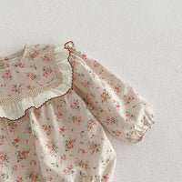 Load image into Gallery viewer, 2 Pieces Set Baby Girls Flower Print Rompers And Hats Wholesale 24080270
