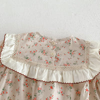 Load image into Gallery viewer, 2 Pieces Set Baby Girls Flower Print Rompers And Hats Wholesale 24080270
