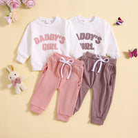 Load image into Gallery viewer, 2 Pieces Set Baby Kid Girls Letters Tops And Solid Color Pants Wholesale 24080275
