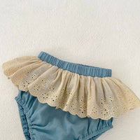 Load image into Gallery viewer, 2 Pieces Set Baby Kid Girls Flower Print Tops And Solid Color Shorts Wholesale 24080281
