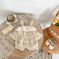 Load image into Gallery viewer, 2 Pieces Set Baby Kid Girls Solid Color Tank Tops And Shorts Wholesale 24080290
